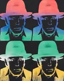 Andy Warhol, Joseph Beuys, 1980/1983, Silkscreen in colors with Rayon satin in the co...