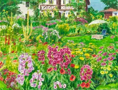 Arnold Balwé, Sommerlicher Garten, Ca. 1950, Oil on canvas