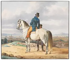 Reiter auf Schimmel by Wilhelm von Kobell, 1814, Watercolor, sold Jun 2025