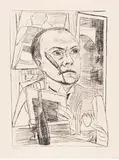 Max Beckmann, Selbst im Hotel, 1922, Lithograph