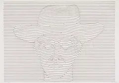 Thomas Bayrle, Cowboy, 1970, Felt-tip pen drawing