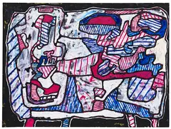 Jean Dubuffet, Lampe et Balance I, 1964, Oil on canvas
