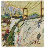 Max Pechstein, Märzenschnee: Der Bahndamm, 1909, Oil on canvas
