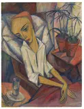 Dorothea Maetzel-Johannsen, Das kranke Mädchen, 1919, Oil on canvas