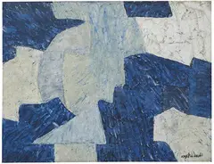 Serge Poliakoff, Bleu (Composition), 1957, Oil on laminated wood