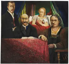 Franz Radziwill, Eine Türe öffnet sich (mit Selbstbildnis), 1925, Oil on canvas, laminated on panel