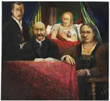 Franz Radziwill, Eine Türe öffnet sich (mit Selbstbildnis), 1925, Oil on canvas, laminated on panel
