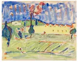 Erich Heckel, Gelbe Wand, 1909, Watercolor