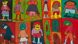 Thierry Noir, "im März erträgt man noch gern seinen Slip, im April macht was man will", 1986, Oil on canvas