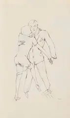 Christian Schad, Tanzpaar, 1929, India ink drawing