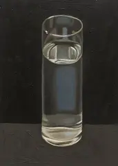 Peter Dreher, Glas, etwas voller als halbvoll, 1975, Oil