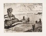 Erich Heckel, Fördelandschaft, 1924, Drypoint and aquatint