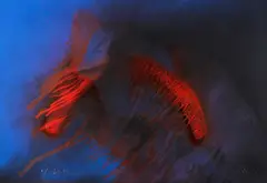 Otto Piene, Light Rain, 1976, Gouache and traces of fire on card