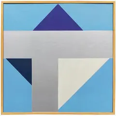 Anton Stankowski, Täuschung blau/silber, 1974, Oil on canvas