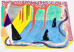 David Hockney, Ink in the Room, 1993, Silkscreen in colors