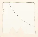 Lucio Fontana, Concetto spaziale - Teatrino (bianco), 1968, Quattro fogli di cartone ritagliati e incollati per formare un rilievo