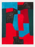 Serge Poliakoff, Composition rouge, verte et bleue, 1969, Lithograph in colors