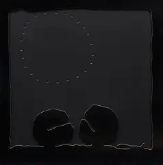 Lucio Fontana, Concetto Spaziale - Teatrino (nero), 1968, Quattro fogli di cartone ritagliati e incollati per formare un rilievo