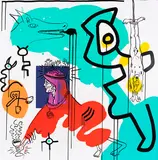 Keith Haring, Apocalypse 9, 1988, Silkscreen in colors