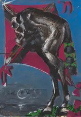 Pferd (dithyrambisch) by Markus Lüpertz, 1976, Oil, sold Mar 2025