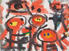 Ohne Titel by Karel Appel, 1948, Gouache, sold Feb 2025