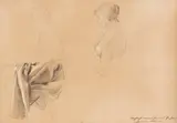 Gustav Klimt, Zwei Studien eines sitzenden Halbaktes nach links