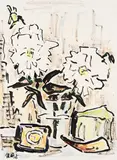 Karl Schmidt-Rottluff, Zwei weiße Chrysanthemen