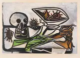 Pablo Picasso, Nature morte au crâne, 1948, Etching and aquatint in colors