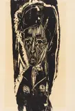 Dunkles Mädchen by Ernst Ludwig Kirchner, 1917, Woodcut, sold Feb 2025
