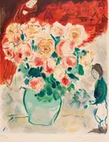 Marc Chagall, Le Bouquet, 1955, Farblithografie auf Arches (Wasserzeichen)