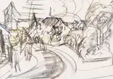 Straße in Königstein by Ernst Ludwig Kirchner, 1916, Chalks, sold Feb 2025