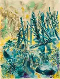 Landschaft (Garnet Lake) by George Grosz, 1943, Watercolor, sold Feb 2025