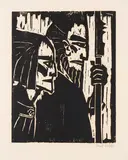 Emil Nolde, Ziehende Krieger, 1917, Woodcut