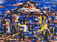 Haus im Tessin by Christian Rohlfs, 1932, Water-tempera, sold Feb 2025
