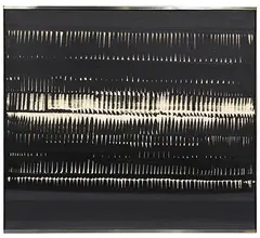 Heinz Mack, Dynamische Struktur Schwarz-Weiß, 1962, Synthetic resin and Oil on coarse cotton cloth