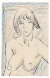 Otto Mueller, Halbakt, Um 1925, Colored chalk drawing