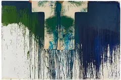 Hermann Nitsch, Schüttbild mit Malhemd, 1989, Mixed media on canvas Oil and dispersion paint ...