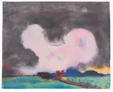 Emil Nolde, Rosa Wolke über der Marsch, Um 1935/1940, Watercolor on paper