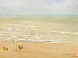 Max Liebermann, Strand und Meer in Zandvoort – Brandungswellen, 1899, Oil on cardboard