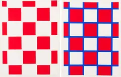 Blinky Palermo, Flipper, 1970, Two sheets Silkscreen in colors (diptych)