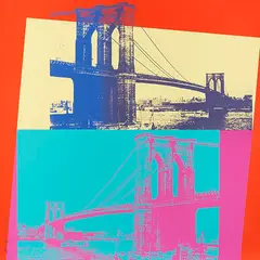 Brooklyn Bridge by Andy Warhol, 1983, Screenprint in colors, on Lenox Museum Board, the full sheet, sold Dec 2024