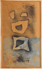 Jean Arp, Remerciement pour un coup de dé, 1957, Oil on brown paper, laid on canvas