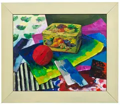 Xenia Hausner, Klärchens Ballhaus, 1999, Acrylic on fibreboard, in the artist's origin