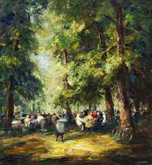 Otto Eduard Pippel, Münchner Wirtsgarten, Um 1930, Oil on canvas