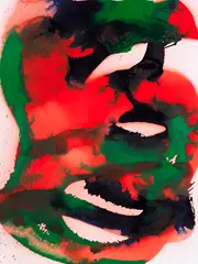 Katharina Grosse, Ohne Titel, 2020, Acrylic and watercolor on sturdy paper