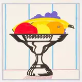 Tom Wesselmann, Study for Metal Compote and Fruit, 1985, Liquitex-Acrylic and pencil on Bristol board