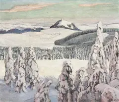 Erich Heckel, Erzgebirgslandschaft (im Winter), 1928, Oil on canvas