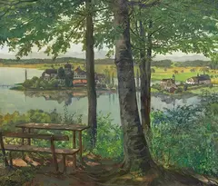 Wilhelm Trübner, Aussicht auf Kloster Seeon, 1892, Oil on canvas