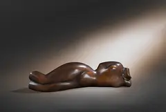 Marg Moll, Liegende (Liegender weiblicher Torso), 1949, Bronze with brown patina