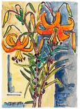 Karl Schmidt-Rottluff, Feuerlilien, 1962, Watercolor